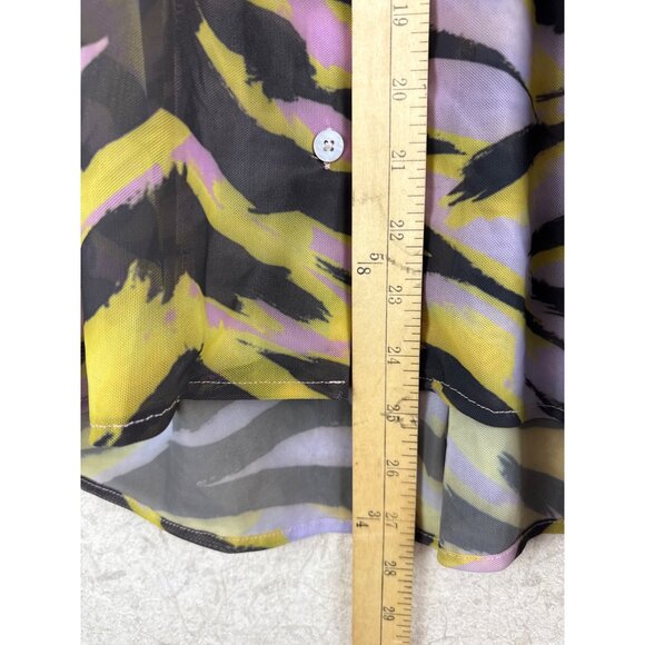 Beach Bunny Sienna Beach Women's Shirt Tiger Stripe Button Size Medium NWT - Picture 7 of 9